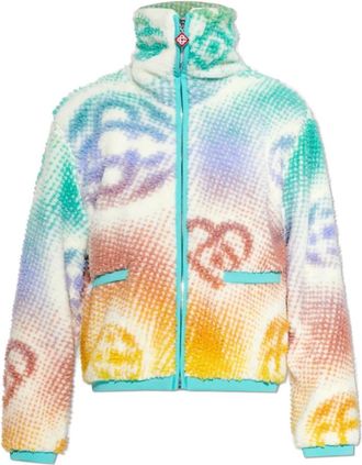 Casablanca Halftone Monogram Fleece Jacket - Dames - Zomerjassen - Veelkleurig - XS - Wol - Jassen