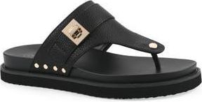 White Mountain Malabar Thong Sandal in Black/Smooth W/Black Footbed at Nordstrom Rack, Size 7.5