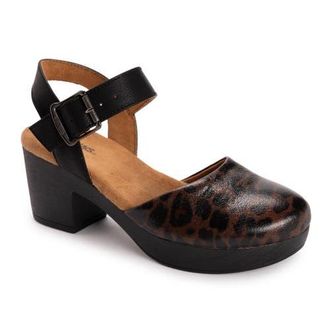 Muk Luks Merritt Quarter Strap Clog in Leopard/Black at Nordstrom, Size 8.5