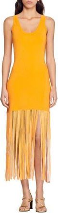 Sandro Malvina Fringe Tank Dress in Orange at Nordstrom Rack, Size 1 (Fits Like 2-4 Us) / 36 Eu