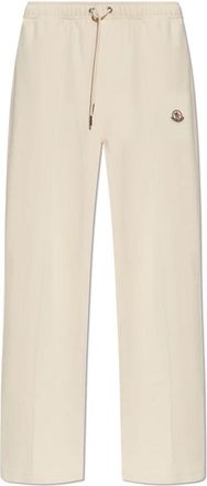 Moncler Logo Motif Track Pants - Dames - Straight fit broeken - Beige - XS - Katoen - Broeken