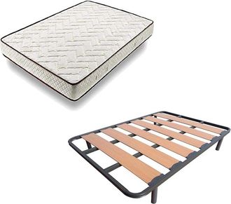 HOGAR 24 Hogar24 - Cama Completa - Colch&oacute;n Flexitex + Somier Lama Ancha + Patas 120x200