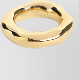 Jil Sander sculptural curved brass ring smooth finish