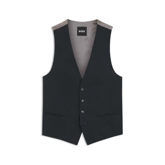BOSS Melange slim-fit waistcoat in a wool blend