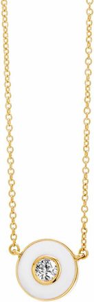 Syna Enamel Disc Necklace in White Enamel at Nordstrom
