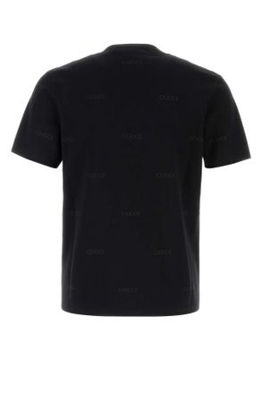 Gucci Mens Embroidered Wool Blend T-Shirt Blackrock Exterior: Silk Maglieria Sweater
