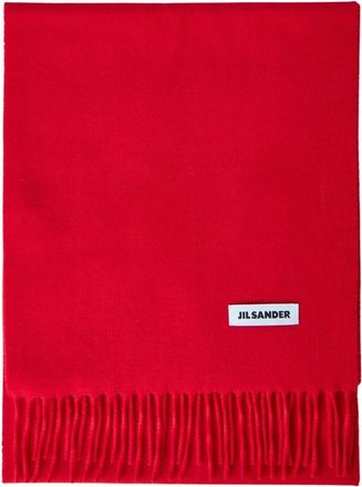 Jil Sander Accessoires, Dames, Rood, ONE Size, Wol, Nekwarmers Sjaals Sjaal