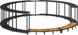 vidaXL Vidaxl - Bordo per Vasca da Spa con Portaoggetti&Gradino Polyrattan Nero