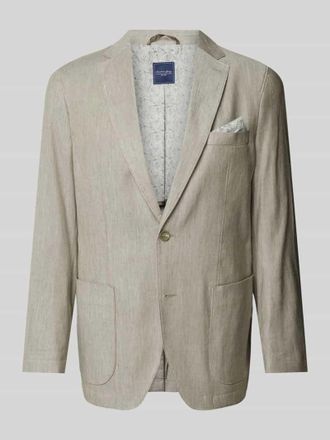 Christian Berg Leinensakko mit Brustleistentasche in Khaki, Gr&ouml;&szlig;e 26