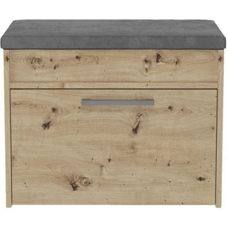 Topeshop Parma Mini Scarpiera Artigianale In Rovere Con Seduta E Contenitore Per Ingresso Per Casa E Ufficio