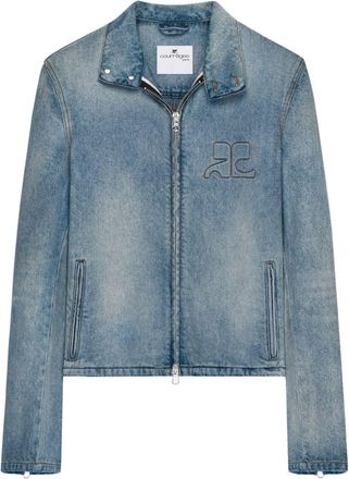 Courr&egrave;ges Silk-Nylon Denim Jacket