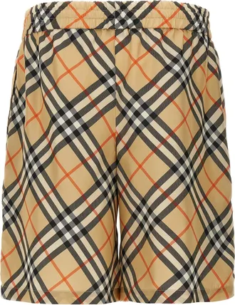 Burberry Mens Beige Satin Bermuda Shorts