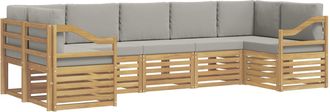 vidaXL Conjunto De Sof&aacute;s De Exterior 7 Uds. Blanco Y Gris Claro Vidaxl