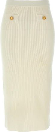 Alessandra Rich Dames, Rokken, Wit, Maat: S Wol