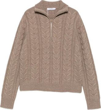 Max Mara Libero Cable-knit Quarter-zip Sweater