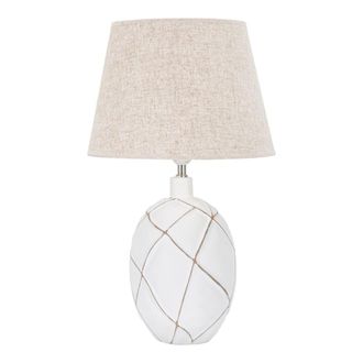 Mauro Ferretti L&aacute;mpara de mesa en resina blanca con pantalla beige &oslash; cm 35x60