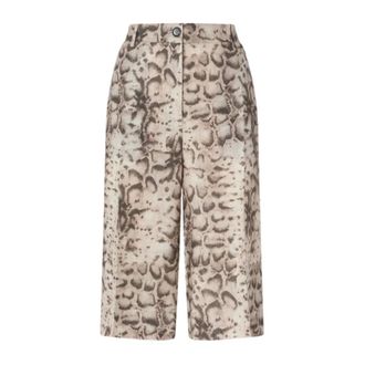 Pinko Cattolica Bermuda - Dames - Korte Broeken - Beige - S - Linnen - Korte Broeken