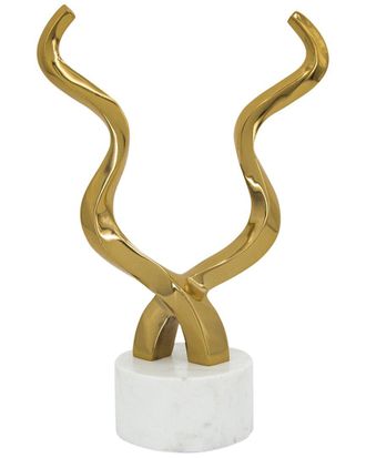 A&B Home Discontinued A&B Home Aluminum Horn Sculpture With Marble Base