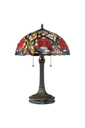 Elstead Lighting Tischleuchte, Bronzefarben, Metall, Glas, 40.6x58.4x40.6 cm, Gr&uuml;ner Punkt, RoHS, Lampen & Leuchten, Leuchtenserien