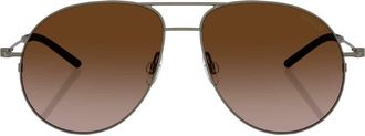 Moncler Flyze Light Brown Gradient Dark Brow Pilot Unisex Sunglasses ME4002 100213 58