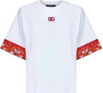 Dolce & Gabbana T Shirt Dolce & Gabbana Con Logo Ricamato E Stampa Maioliche
