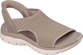 Skechers Womens Summits Sandal Sweetly Evolved, Taupe Knit, 3 UK