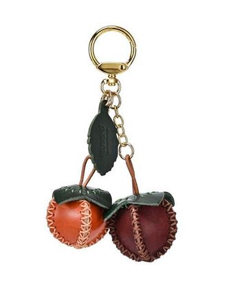 OLD TREND Simi Genuine Leather Mini Fruit Key Charm in Caramel & Wine at Nordstrom