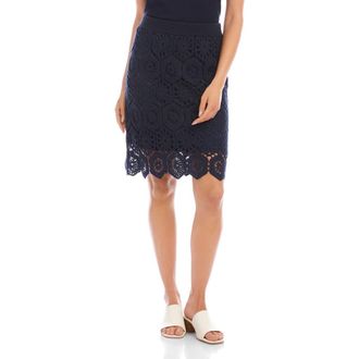 Karen Kane Open Stitch Skirt in Navy at Nordstrom, Size X-Large