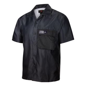 Nike Jordan Mens Air Jordan Gradient Big Pocket Breathable Casual Short Sleeve Shirt Black CZ4821-022