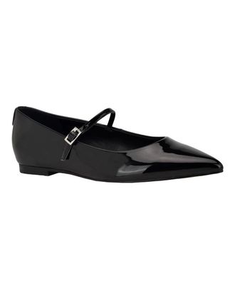 Calvin Klein Kamryn Flat Womens Black Patent Leather Pointed Toe HTAT915