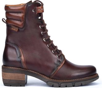 Pikolinos Vetersluiting enkel laars - Donkerbruin - Dames - Veterlaarzen - Bruin - 36 EU - Schoenen