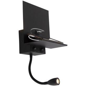 QAZQA Smart Wall Light Black with usb and Flex Arm Incl. Wifi G9 - Flero