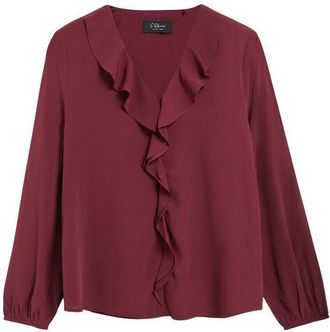 s.Oliver Langarmbluse Bluse Bluse aus Crinkle-Chiffon mit Volants