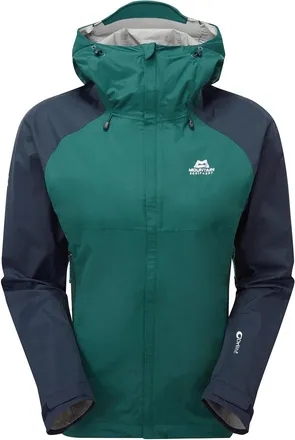 Mountain Equipment Womens Zeno Hood Zip Up Jacket In Deep Teal/ Cosmos