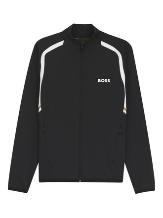 BOSS zip stripe sweatshirt - men - Recycled Polyester/Elastane - L - Black