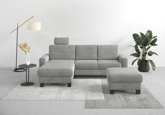 HOME AFFAIRE Ecksofa »Summer L-Form« mit Recamiere, mit oder ohne Bettfunktion und Bettkasten, Cord-Bezug