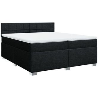vidaXL Vidaxl - Cama Box Spring Con Colch&oacute;n Tela Negro 200x200 Cm