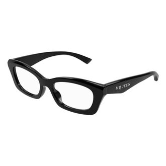 Alexander McQueen Glasses, female, Black, 52 MM, Stylish Eyeglasses Am0474O Black