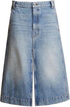 Khaite Denim Skirts, female, Blue, W28, Blue Denim Skirt Modern Tailoring