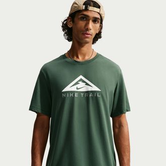 Nike Mens Dri-FIT Trail Running T-Shirt in Green | DX2183-323