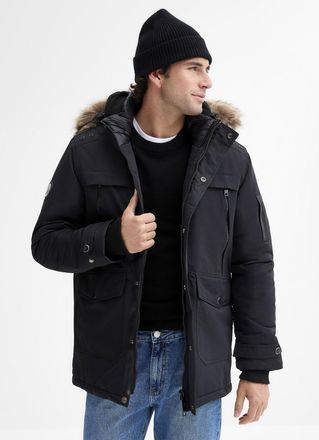 Point Zero Mens Faux-fur storm hood Parka Jacket