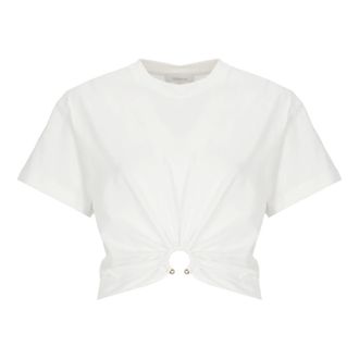 Paco Rabanne T-Shirts, female, White, Size: M Crew-neck Cotton T-Shirt