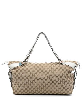 Gucci 2016-2025 Medium GG Canvas Bamboo Bar tote bag - women - Calf Leather/Canvas/Leather - One Size - Brown