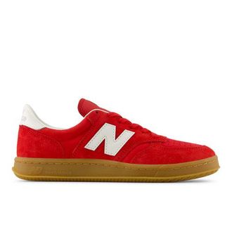 New Balance Unisex T500 en Red/Blanco/Gris/Beige, Cuero, Talla 37.5
