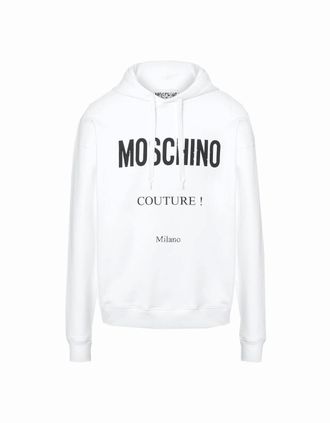 Moschino Mens Moschino Couture Milano White Hoodie - Size: 42