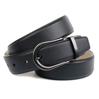 Anthoni Crown Lederg&uuml;rtel ANTHONI CROWN, Herren, Gr. 85, schwarz, Leder, unifarben, G&uuml;rtel Lederg&uuml;rtel, mit runder, matter G&uuml;rtelschliesse