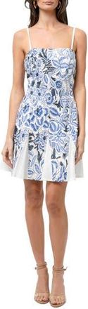 Adelyn Rae Bruan Embroidered Fit & Flare Minidress in Blue at Nordstrom Rack, Size X-Large