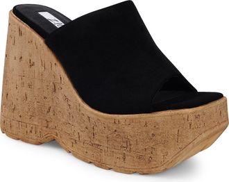 Zigi Soho Zhamira Platform Wedge Sandal in Blk Suede at Nordstrom, Size 10