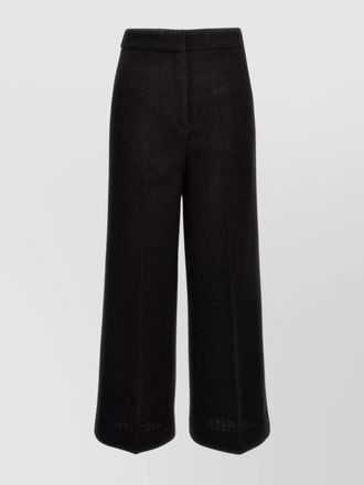 Moschino wide-leg textured fabric elastic waistband pants