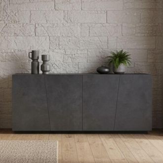 Dmora Aparador Dliguor, Aparador De Cocina Con 4 Puertas, Buffet De Sal&oacute;n, 100% Made In Italy, Cm 200x43h86, Pizarra - Dmora